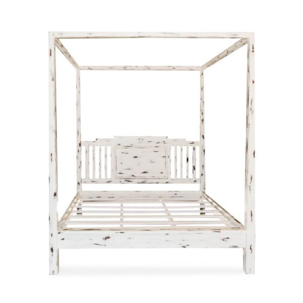 148034 Cama con dosel de estilo vintage 219 madera