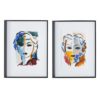 107819 Set de dos cuadros PINTURA ROSTRO 60x80 multicolor - Imagen 2