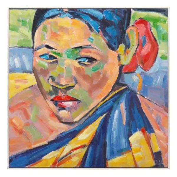 108514 Cuadro impresión ROSTRO MULTICOLOR 102X102 en lienzo