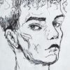 107716 Lienzo PINTURA ROSTRO 120x150 blanco y negro - Imagen 3