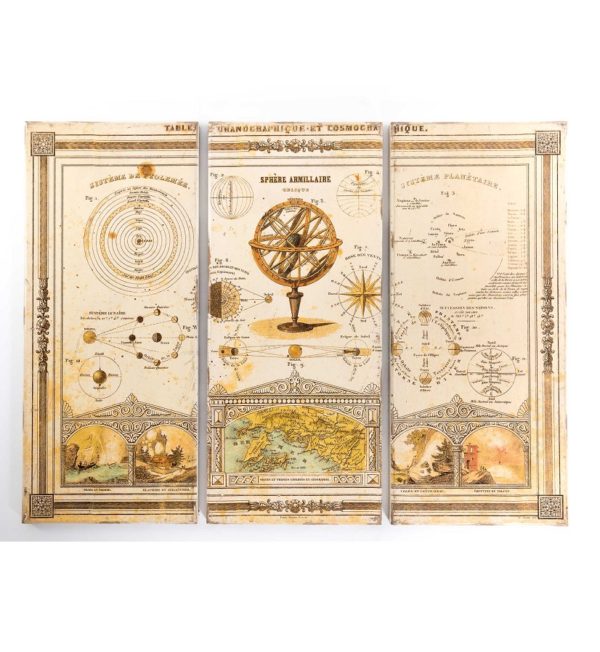 47003637 Set de tres cuadros Tabla oceanográfica y cosmográfica 120x91
