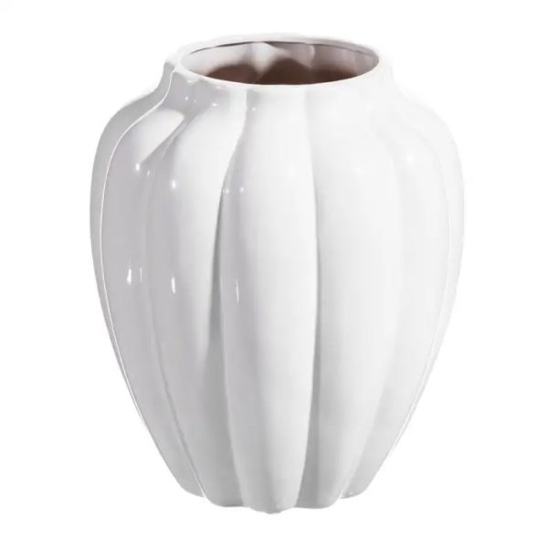 104278 Jarrón de cerámica 29x35 blanco