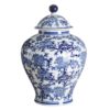 106935 Urna de cerámica oriental 39x56 blanco y azul - Imagen 2