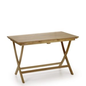 9127 Mesa rectangular plegable JARDÍN 120 para exterior hecho a mano en madera irregular