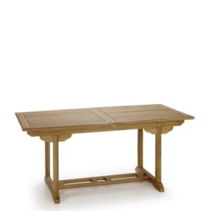 9126 Mesa rectangular extensible JARDÍN 170-220 para exterior hecho a mano en madera