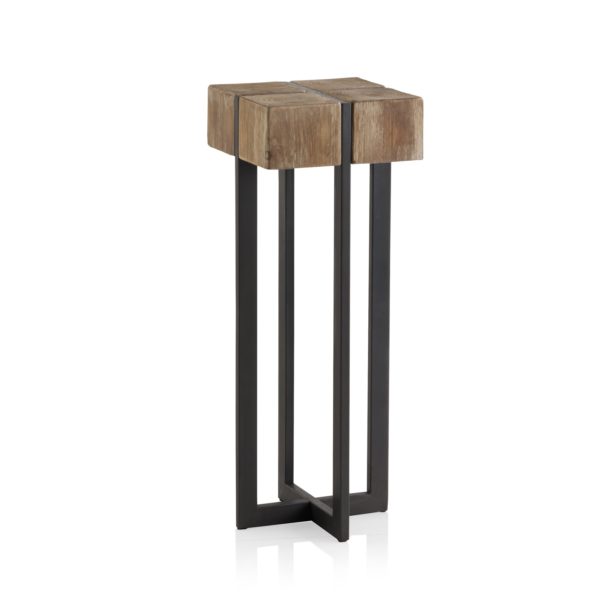 8006 Pedestal de estilo rústico industrial 85 hierro y madera