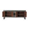 BK007 Aparador de diseño rústico oriental 220 madera gris oscuro con desgastes - Imagen 2