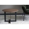 34H248W Mesa auxiliar de diseño industrial 60 madera natural y metal grafito mate - Imagen 2