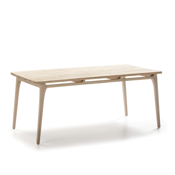 76436/15 Mesa de comedor de diseño nórdico 180 madera acabado gris