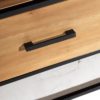 105692 Mueble de televisión de diseño industrial 180 madera de teka natural y metal negro - Imagen 2