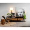 105692 Mueble de televisión de diseño industrial 180 madera de teka natural y metal negro - Imagen 3