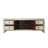 BT963 Mueble de televisión de diseño rústico vintage 170 madera color crema desgastado - Imagen 2