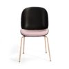25675/00 Silla de diseño Art Decó ABS negro, tela rosa y metal dorado - Imagen 2