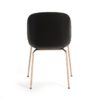 25675/00 Silla de diseño Art Decó ABS negro, tela rosa y metal dorado - Imagen 3
