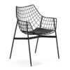 25682/00 Silla de diseño moderno metal negro con cojín - Imagen 4