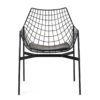 25682/00 Silla de diseño moderno metal negro con cojín - Imagen 2