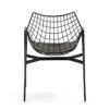 25682/00 Silla de diseño moderno metal negro con cojín - Imagen 3