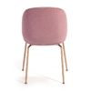 25676/00 Silla de diseño Art Decó tela rosa y patas metal dorado - Imagen 3