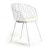 25677/00 Silla de diseño vintage industrial metal color blanco con cojín - Imagen 5