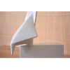 TP302B Set de 3 esculturas pájaros origami cerámica blanco