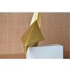 TP302D Set de 3 esculturas pájaros origami cerámica blanco y oro