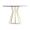 26116 Mesa de comedor redonda de diseño Art Decó 100 hierro dorado y mármol - Imagen 4