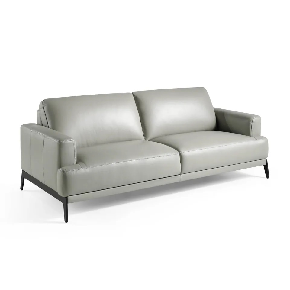 5653-3P Sofá de diseño 219 en piel y patas altas de acero inoxidable