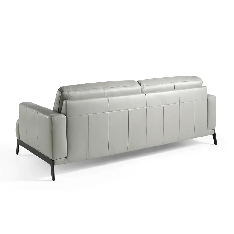 5653-3P Sofá de diseño 219 en piel y patas altas de acero inoxidable - Imagen 3
