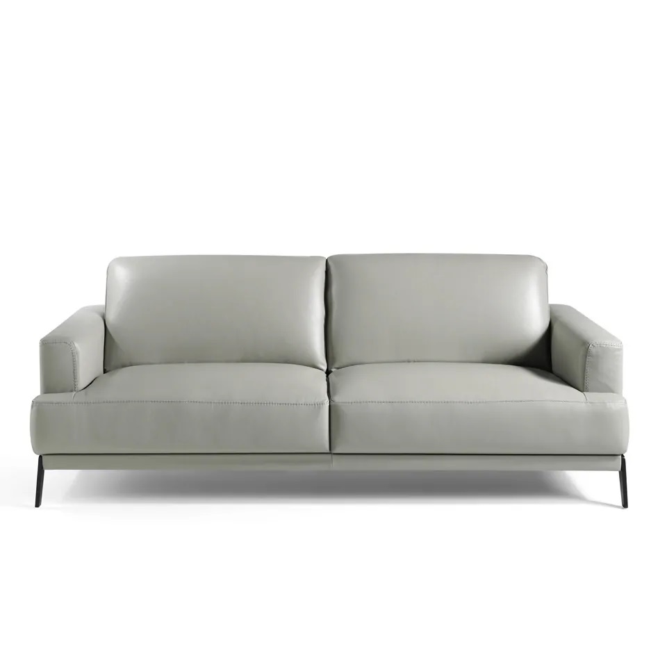 5653-3P Sofá de diseño 219 en piel y patas altas de acero inoxidable - Imagen 4