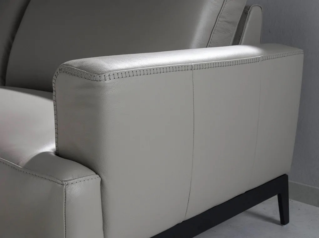 5653-3P Sofá de diseño 219 en piel y patas altas de acero inoxidable - Imagen 6