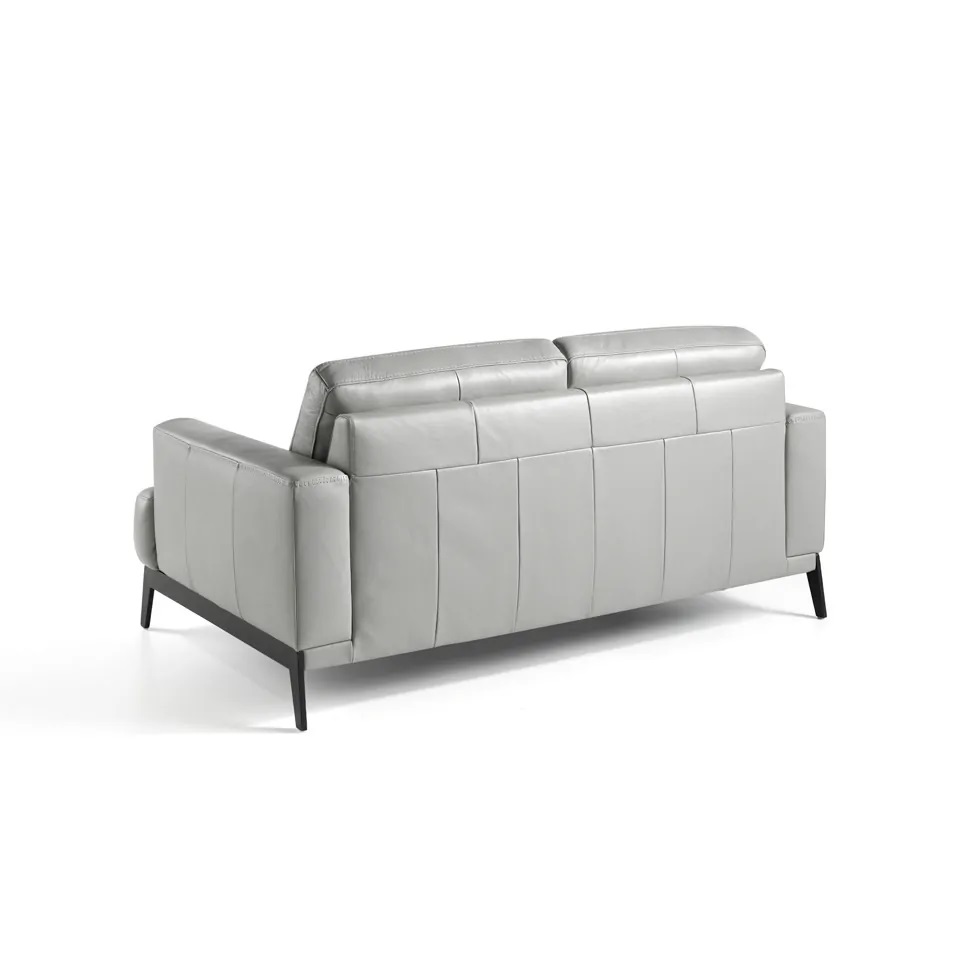 5653-2P Sofá de diseño moderno 173 en piel y patas altas de acero inoxidable - Imagen 3