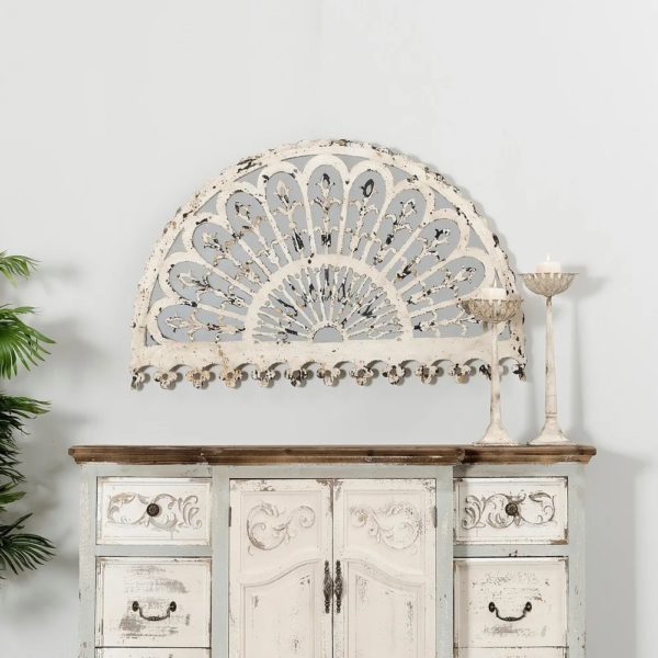 103875 Espejo de estilo provenzal blanco y oro envejecido