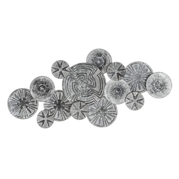 106750 Mural de pared en metal gris y blanco