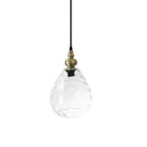 B1053-CL Lámpara de techo de diseño vintage 21 bronce envejecido y cristal transparente
