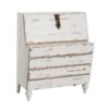 121405 Escritorio de diseño vintage 95 madera blanco con desgastes y puerta abatible - Imagen 6