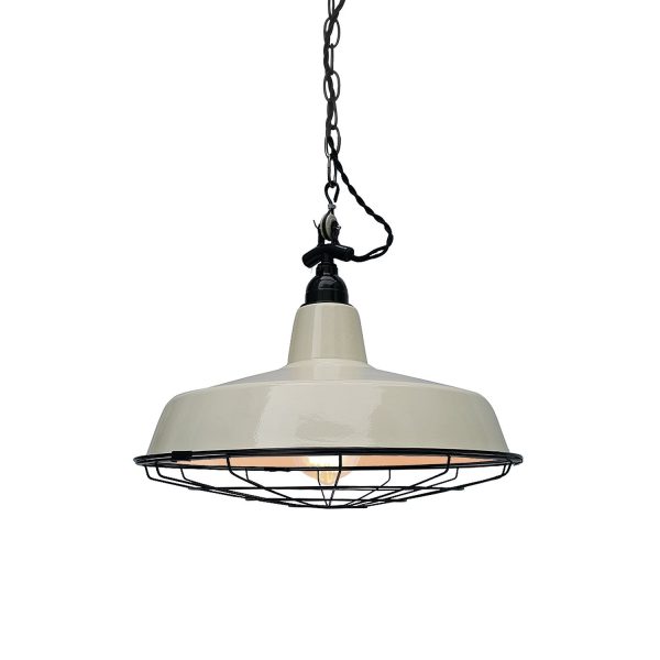 MD6171-406IV Lámpara de techo de diseño vintage industrial 40 hierro color crudo y rejilla negro