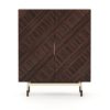 Armario de diseño lujo y alta decoración CLAUD 120 madera ebano y acero dorado - Imagen 2