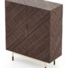 Armario de diseño lujo y alta decoración CLAUD 120 madera ebano y acero dorado - Imagen 3