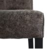 94626 Silla de diseño moderno ratán y polipiel gris con patas de madera negro - Imagen 2