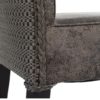 94626 Silla de diseño moderno ratán y polipiel gris con patas de madera negro - Imagen 3