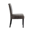 94626 Silla de diseño moderno ratán y polipiel gris con patas de madera negro - Imagen 5