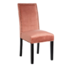 101297 Silla de diseño vintage tapizado rosa con tachuelas y patas negras - Imagen 6