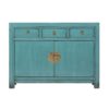 XN760 Mueble aparador de diseño oriental 117 madera turquesa con desgastes - Imagen 2
