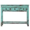 XN737 Consola de diseño oriental 111 madera antigua verde claro con desgastes - Imagen 2
