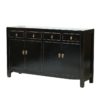 JM698 Mueble aparador de diseño oriental vintage 157 madera color negro con desgastes - Imagen 2