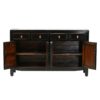 JM698 Mueble aparador de diseño oriental vintage 157 madera color negro con desgastes - Imagen 3