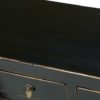 JM698 Mueble aparador de diseño oriental vintage 157 madera color negro con desgastes - Imagen 4