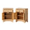 XN753 Pareja de mesitas de noche de diseño oriental 51 madera natural con vetas - Imagen 2