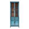 GC796 Vitrina de diseño oriental vintage 78 madera azul con desgastes - Imagen 2