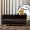 121967 Aparador de diseño Art Decó 160 madera y cristal espejo negro con dorado - Imagen 5